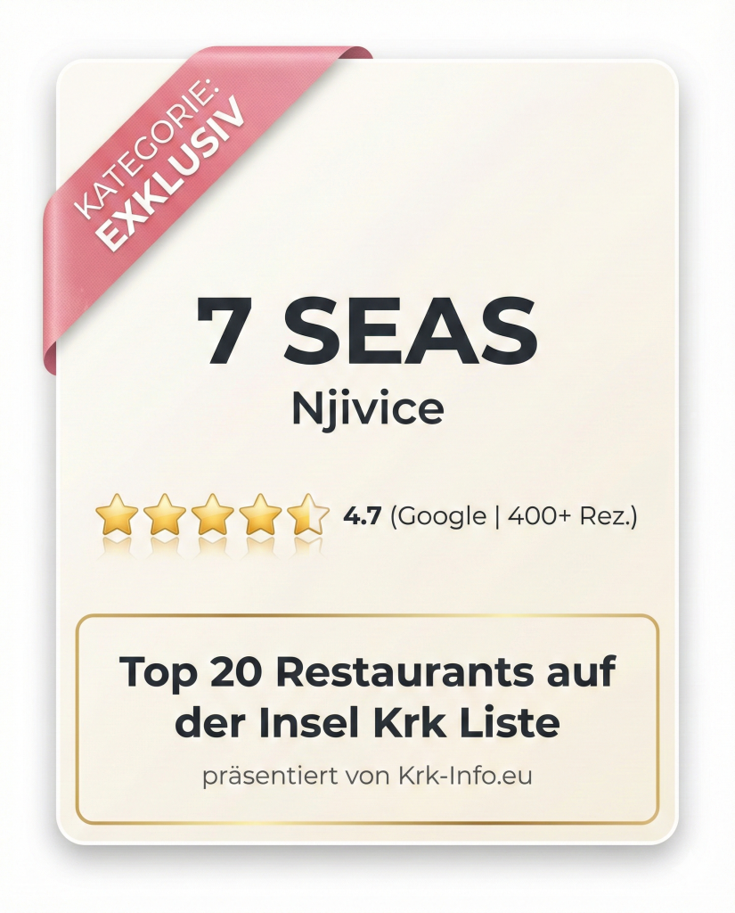 7 Seas Restaurant & Bar by Matija Bogdans - Njivice - Krk-info.eu Bewertung 4,7