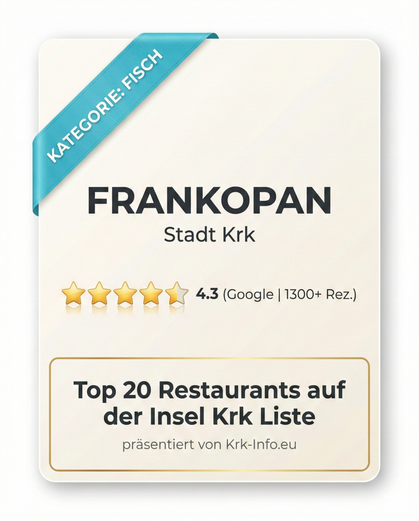 Frankopan Restaurant - Krk - Krk-info.eu Bewertung 4,3