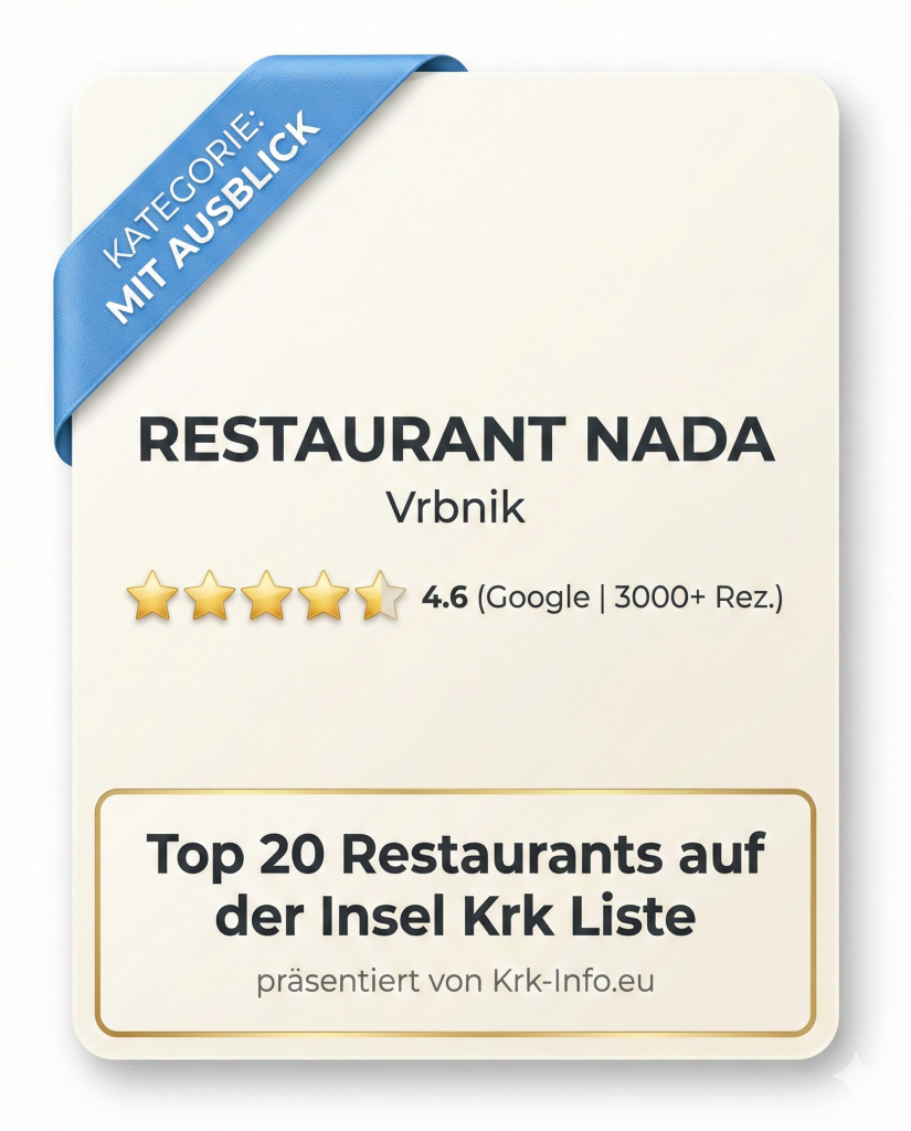 Restaurant Nada - Vrbnik - Krk-info.eu Bewertung 4,6