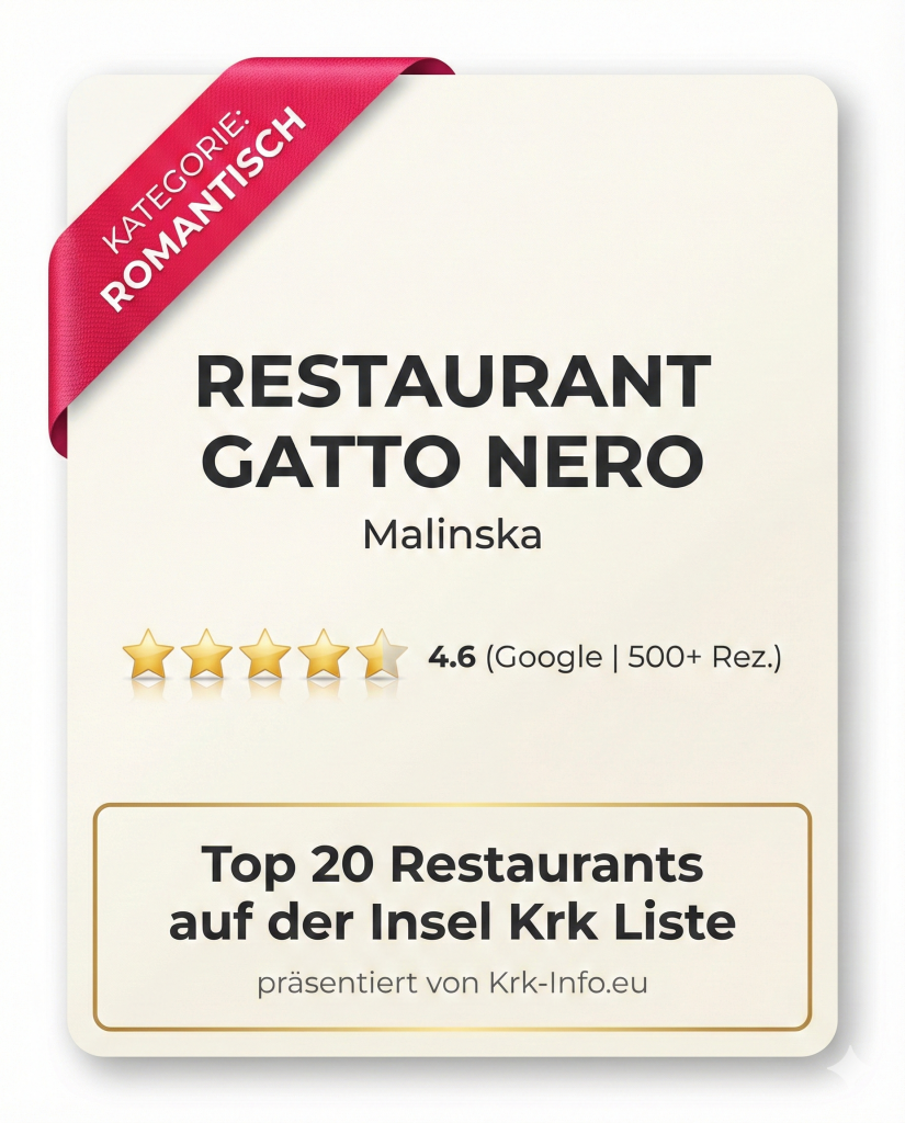 Restaurant Trattoria Gatto Nero - Malinska - Krk-info.eu Bewertung 4,6