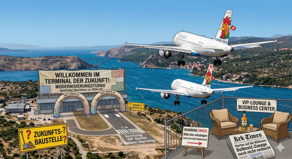 Flughafen Rijeka Insel Krk Flugzeug Landung 2026