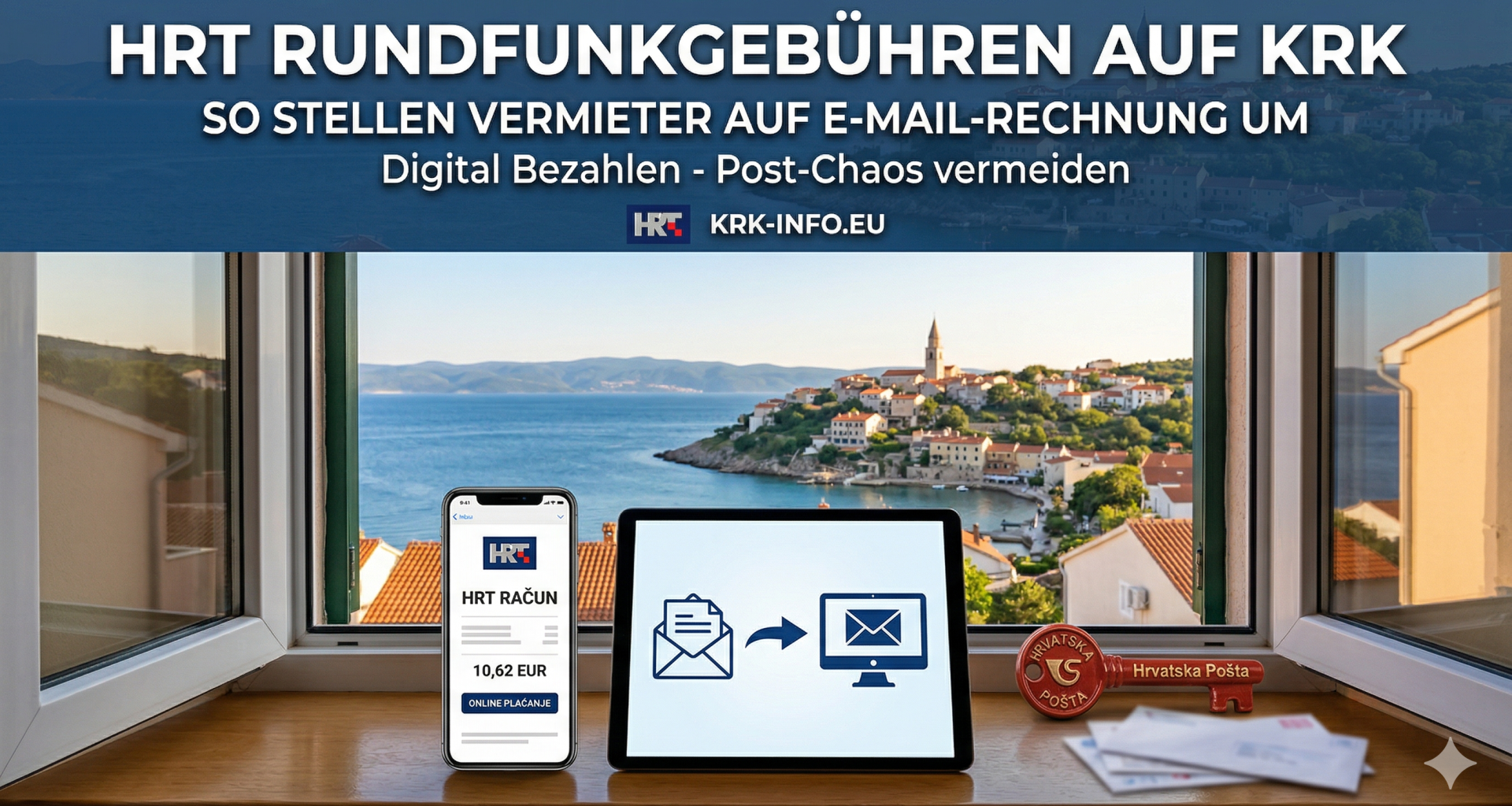 HRT Rundfunkgebühren für Ferienhäuser auf der Insel Krk Kroatien digital bezahlen
