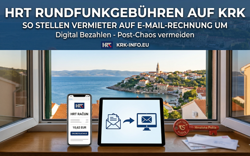 HRT Rundfunkgebühren für Ferienhäuser auf der Insel Krk Kroatien digital bezahlen