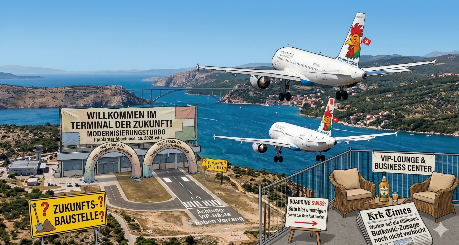 Flughafen Rijeka Insel Krk Flugzeug Landung 2026