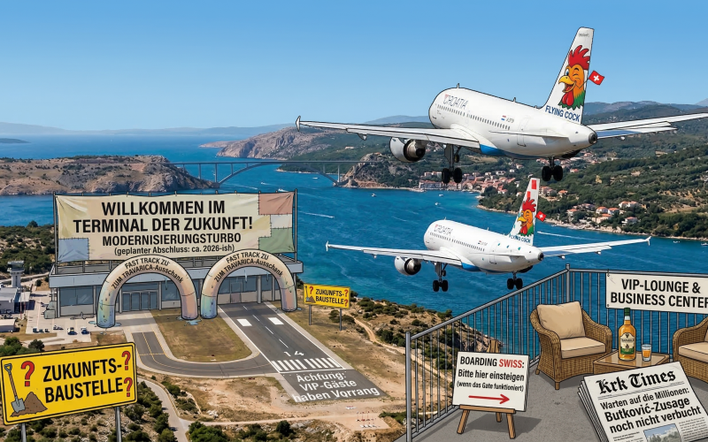 Flughafen Rijeka Insel Krk Flugzeug Landung 2026