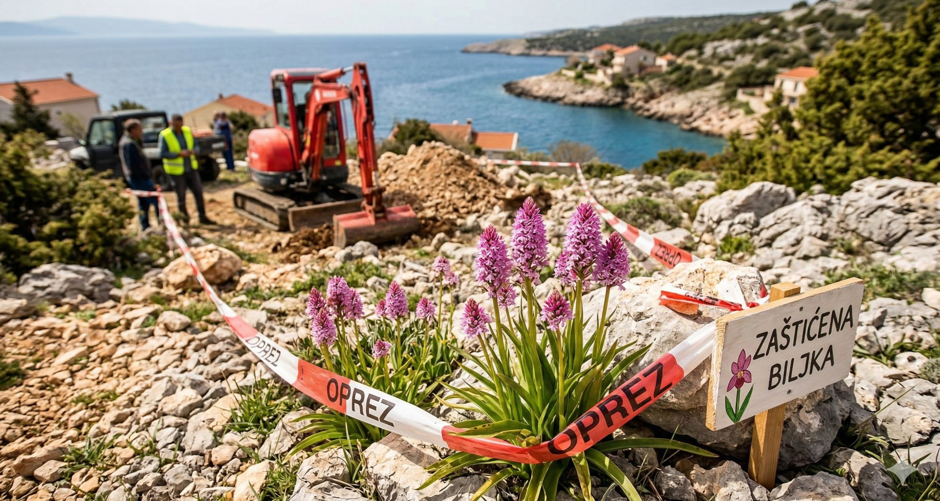 Seltene rosa Orchidee Pyramiden-Hundswurz auf der Insel Krk Kroatien.