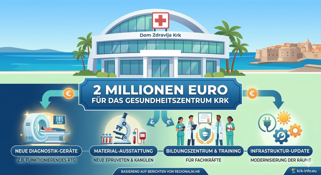 Moderne medizinische Ausstattung für das Gesundheitszentrum Krk.