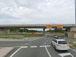 Der zukünftige Standort des neuen Kreisverkehrs an der berüchtigten Kreuzung vor der Brücke zur Insel Krk